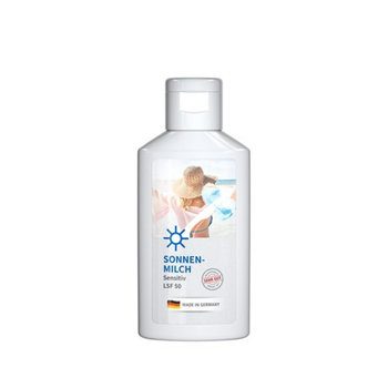 50 ml Flasche - Sonnenmilch LSF 50 (sensitiv) - Body Label