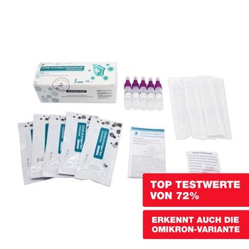 5er Pack SARS-CoV-2 - Antigen-Rapid-Schnelltest BfARM gelistet CE Test | Preis pro Test