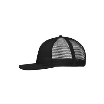 6 Panel Flat Peak Cap-Trendiges 6 Panel Mesh Cap mit flachem Schild aus Polycotton