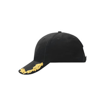 6 Panel VIP Cap-Extravagantes Cap mit Eichenlaub-Stickerei in Lurex auf dem Schild