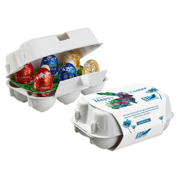 6er Ostereier-Karton mit Lindt Lindor Mini-Eiern