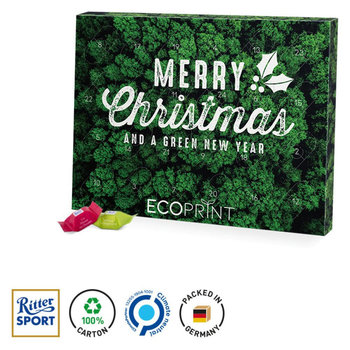 Adventskalender Eco XL. Papierblister, Ritter SPORT Schokowürfel