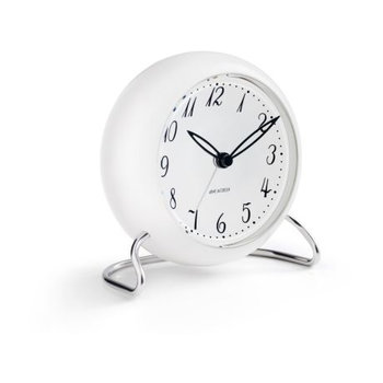 Arne Jacobsen LK Tischuhr mit Alarmfunktion weiß Ø11cm 