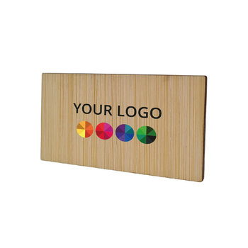 Badge Bamboo Rectangular 40 x 74 mm, Magnet, Print in full color