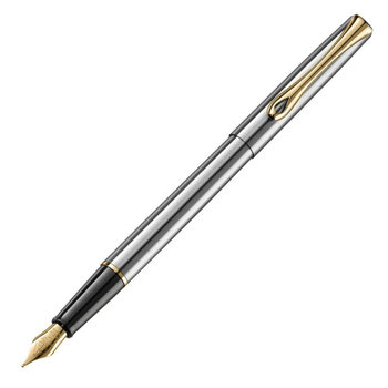 DIPLOMAT TRAVELLER Edelstahl Gold Füllfederhalter