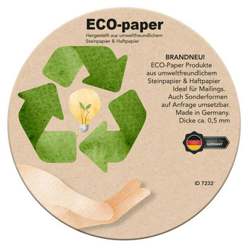 ECO-paper, Untersetzer 100 x 100 mm rund, ca. 0,5 mm dick