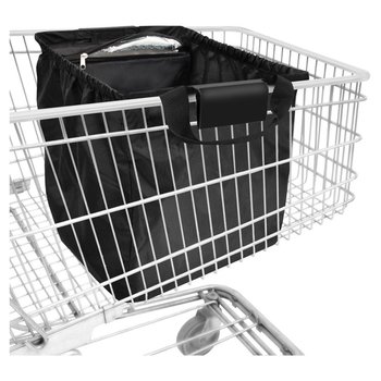 Einkaufswagentasche „Easy-Carrier“ mit integriertem Kühlfach und Flaschenhalterung, schwarz