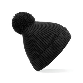 Engineered Knit Ribbed Pom Pom Beanie