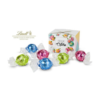 Geschenkartikel / Präsentartikel: Lindt Osterfreude - mit 5 Lindt Lindorkugeln, auch in individueller Pralinenschachtel