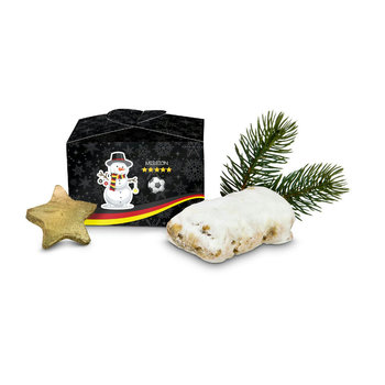 Geschenkartikel / Präsentartikel: Mini WM-Stollen zur Fußball Weltmeisterschaft, 80 g