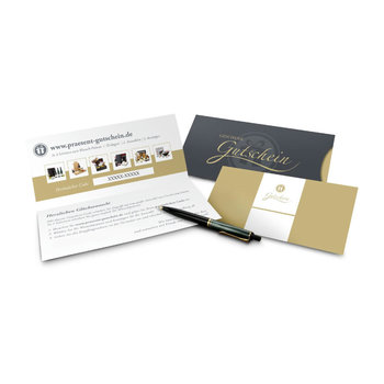 Geschenkgutschein Gold, große Auswahl an Präsenten, Lifestyle- und Wellnessprodukten, Kategorie 35 €