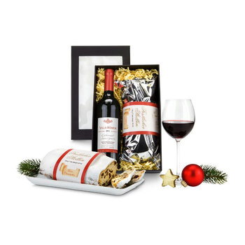 Geschenkset / Präsenteset: Rotwein & Stollen