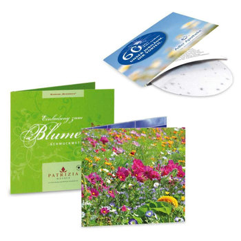 Green-Card mit Samen - Sommerblumenmischung, 4/0-c