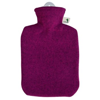 Klassik-Wärmflasche Strickbezug Filzoptik himbeere
