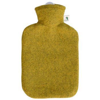 Klassik-Wärmflasche Strickbezug Filzoptik mango