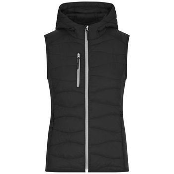 Ladies\' Hybrid Vest-Sportliche Weste mit Kapuze im attraktiven Materialmix