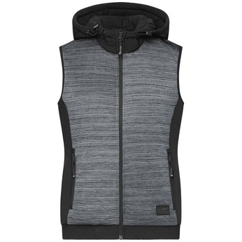 Ladies\' Padded Hybrid Vest-Wattierte Strickfleece Weste im attraktiven Materialmix