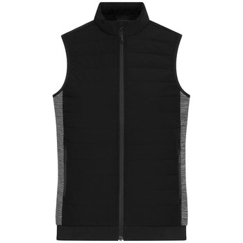 Ladies\' Padded Hybrid Vest-Wattierte Weste mit Stehkragen im attraktiven Materialmix