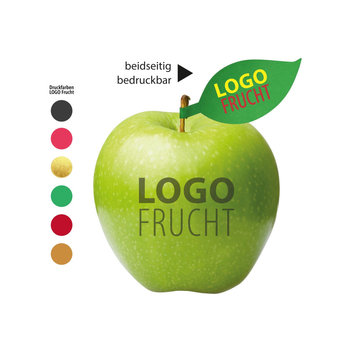 LogoFrucht Apfel grün + Apfelblatt