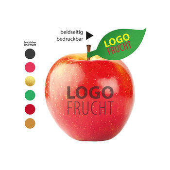 LogoFrucht Apfel rot + Apfelblatt