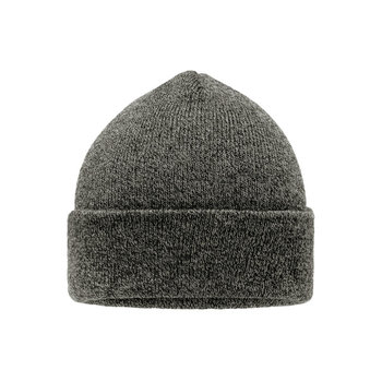 Melange Beanie-Melierte Strickmütze mit Umschlag