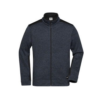 Men\'s Knitted Workwear Fleece Jacket - STRONG --Pflegeleichte Strickfleece Jacke im Materialmix