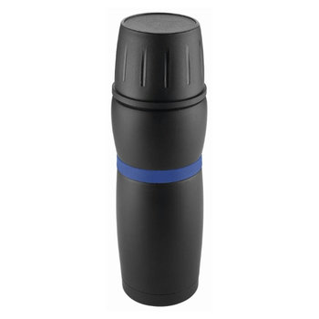 Metmaxx® Thermosflasche "CremaTravel"  schwarz/Ring blau