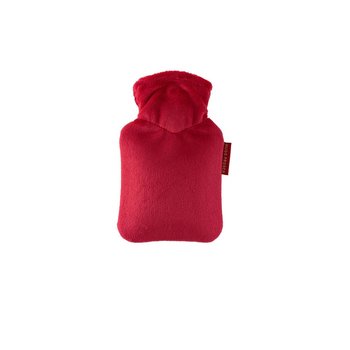 Mini-Wärmflasche Veloursbezug tomatenrot