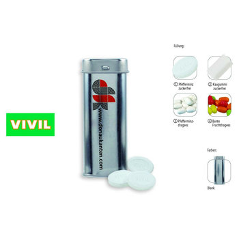 Pocket Box, blank 20 g, Inhalt: VIVIL Extra Strong, zuckerfrei (Dose)