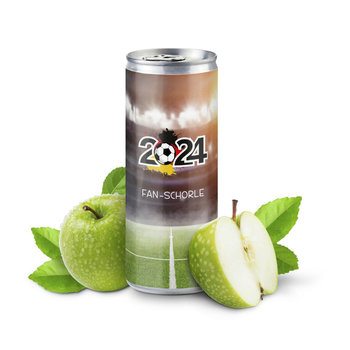 Promo Fresh - Apfelschorle zur Fußball Europameisterschaft 2024 - ohne Zuckerzusatz zur Fußball Europameisterschaft 2024 - Folien-Etikett, 250 ml