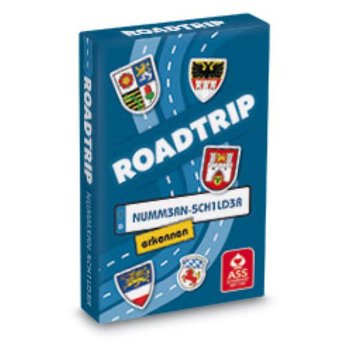 Reisespiel "Road Trip" - Nummern Schilder, 33 Blatt, in Faltschachtel