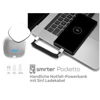 Smrter Pocketto 5in1 USB Kabelset mit Notfall Powerbank