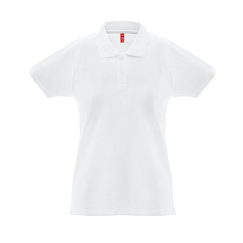 THC MONACO WOMEN WH. Kurzarm-Poloshirt für Damen aus kardierter Baumwolle