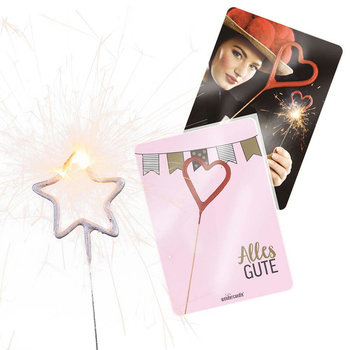 Wondercandle Mini mit Wondercard  - Herz, gold