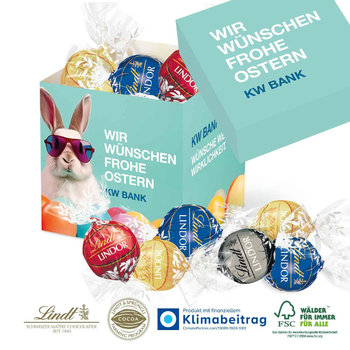 Würfelbox mit Lindt Lindor Pralines