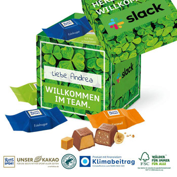 Würfelbox mit Ritter SPORT Schokowürfel